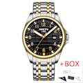 Miniatyrbilde 1 av 7: 2023 NIBOSI Toppmerke Quartz Watch Herre Vanntett Sport Militær Armbåndsur Herre Business Rustfritt Stål Mann Klokke Reloj Hombre Silver Gold Black