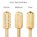 Pikkukuva 3 / 3: Sähköviilan terät - 3 kokoa - Pyöristetyt - Drillbits Gold Gold Fin grit