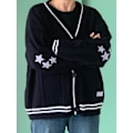 Pikkukuva 1 / 3: Taylor Swift Star Folklore Cardigan Tähti Brodeerat Oversized Napit Ylös-Paita Musta Black S