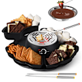Miniatyrbilde 1 av 5: 2-i-1 Elektrisk S'mores Maker & Fonduegryte, Bordplate Innendørs Smoressett med 4 Grillgafler, 4 Avtakbare Skuffer & 1 Temperaturstyrt Varmer