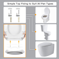 Miniatyrbilde 3 av 6: Soft Close Toalettsete, Toalettsete med Quick Release for Enkel Top Fixing O Form