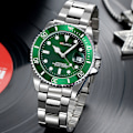Miniatyrbilde 6 av 7: Herre klokke sport herreklokker toppmerke luksus vanntett full stål kvarts klokke herre relogio masculino AR305 Green