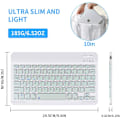 Miniatyrbild 5 av 5: Ultratunt trådlöst bärbart tangentbord, 10\" laddningsbart universellt tangentbord för iPad/iPhone, Annan iOS Android Windows Tablet PC-telefon, Liten