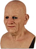 Halloween Gubbmaske, Den eldre Gubben Hodeplagg Realistisk Silikonmaskerade Helhode Knepig rekvisitt-FA- Bald Head