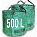 Miniatyrbilde 1 av 5: Hageavfallsposer 500L x 2 Kraftige Hageposer, Gjenbrukbar Hage
