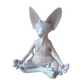 Pikkukuva 1 / 8: Sfinx-kissa Meditera Staty Söt hårlös katt Yoga Sittande Samlarfigur för rum Skrivbordsdekoration White