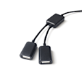Miniatyrbild 4 av 5: USB-splitter Y-kabel USB 1 hane till 2 hona förlängningssladdkontakt Dubbel USB-port Extender Hub Dataladdare Adapter