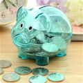 Pikkukuva 4 / 5: Baby Plast Spargris Mynt Pengar Kontanter Collectible Spara Box Rose Red