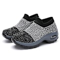 Miniatyrbilde 1 av 4: Fjäder - Flat Slip-on Plattform, Mesh Sock Sneakers, Sko (Sett 1) Grå 35 Gray