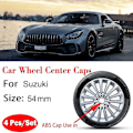 Pikkukuva 2 / 5: 4 kpl 54mm Auton Navan Kapselit Suzuki Swift SX4 S-cross Ignis Vitara Solio Bandit Swace, Ruostumattomat Vanteen Suojukset Trim
