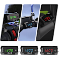 Miniatyrbillede 3 af 5: 3 i 1 digital motorcykelurtermometer Digital voltmeter Styrbeslag IP67 vandtæt ur med stor skærm, 12v/24v (grøn)