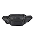 Miniatyrbillede 1 af 5: Bæltetaske Fanny Pack Brysttaske i læder-FS2--AD3- sort