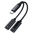 Miniatyrbilde 1 av 5: USB C Splitter, Flerbruks, Ladehodetelefoner Begge