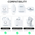 Miniatyrbillede 4 af 5: Katt AirPods-etui, kompatibelt med AirPods 2 & 1-etui transparent silikone beskyttende etui AirPods-etui (front LED synlig) stødsikkert etui