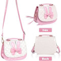 Miniatyrbild 4 av 4: Flickors Crossbody-väska, Söt Glitterkanin Axelväska Regnbåge Myntbörs Messenger Väska för Kvinnor Flickor, Läder Myntbörs Handväska (Rosa)