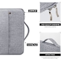 Miniatyrbild 5 av 5: 13 tums laptopfodral, vattentätt, mjukt, portföljväska, skydd för MacBook Air 13 M2 M1 A2681 A2337 A2179 (2018-2022)/MacBook Pro 13 M2 M1 A2338, grå
