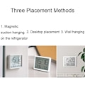 Miniatyrbilde 4 av 4: Tynn og lett magnetisk veggmontert LCD-temperatur elektronisk digital klokke (hvit)