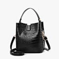 Miniatyrbilde 2 av 5: Dame Håndveske med Krokodillemønster PU Retro Stil Skulderveske Vannflaske Størrelse Casual Messenger Bag Brun