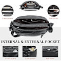 Miniatyrbillede 3 af 5: Damehåndtasker Dameskuldertasker Bløde PU læder håndtasker Crossbody tasker Multilomme håndtasker Skuldertasker Damehåndtasker Rejsetasker