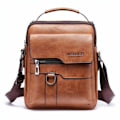 Miniatyrbillede 1 af 5: Herre skuldertaske i vintage læder, crossbody taske