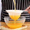 Miniatyrbilde 2 av 2: Pxcl Superfin Nylon Mesh Sil Plast Sil Skje For Soyamelk Kaffe Melk Yoghurt Juice, Hvit, 24*14.5cm