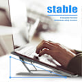 Miniatyrbillede 5 af 5: Desktop Metal Laptop Stand, Foldbar Bærbar Lille Computer Skrivebordsbakke Stand, Ergonomisk Skridsikker Laptop Stand
