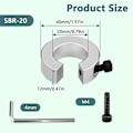 Miniatyrbillede 5 af 5: 8 stk. SBR20 Lineær Skinne Stopkraver Aluminium Legering Aksel Grænse Fikseringsringe med Skruenøgle, Lineær Skinne