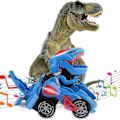 Pikkukuva 2 / 4: Muuntuva Dinosaurilelu, Muuntuva Dinosauriauto, Automaattisesti Muuntuva Dinosauriauto Musiikilla ja LED-valoilla, Sininen