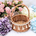 Miniatyrbillede 3 af 5: Håndlavet Vævet Rattan Blomsterpigekurv til Bryllupper