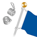 Miniatyrbild 3 av 3: 2 st Flaggstångsringar Anti-Wrap Flaggstångsklämmor Vridbara 360 Roterande Flaggstångsflaggfästen