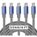 5-pack Nylon iPhone-laddare Lightning-kabel Snabbladdning