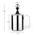 Miniatyrbilde 5 av 5: Manuell melkeskummer i rustfritt stål 400ml Dobbel Mesh Melkeskummer Skum Blender for Kaffe Latte Varm Sjokolade Cappuccino Lefou STOL