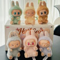 Miniatyrbild 2 av 2: Högkvalitativt 6-pack FÖR POP MART LABUBU 2.0 Monster Spännande Macaron Plyschdocka Leksak Blind Box (Slumpmässig Färg)