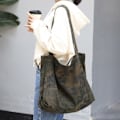 Pikkukuva 2 / 5: Naisten Vintage Canvas Camouflage Tote -kassi Ostoskassi Käsilaukku