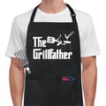 Roligt förkläde med två fickor, unisex, grillförkläde, justerbart, svart.