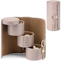 Miniatyrbillede 1 af 5: Rejsetaske til smykker, kunstlæder smykkeruller smykkeorganisator til ringe, øreringe, halskæder, armbånd, gave til kvinder, par, pink