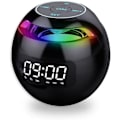 Pikkukuva 1 / 4: Kannettava Bluetooth LED -herätyskello langattomalla kaiuttimella ja FM-radiolla, musta, yksi koko