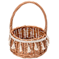 Miniatyrbilde 1 av 5: Håndlaget Vevd Rattan Blomsterpikekurv for Bryllup