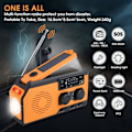 Miniatyrbild 2 av 5: Solcellsdriven Vattentät Radio med 5000mAh Laddningsbart Nödläge