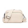 Miniatyrbild 1 av 2: Crossbody-väska Dam Läder Liten Axelväska med Dragkedja Off-White