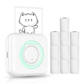 Miniatyrbillede 1 af 5: Etiketprinter Alt-i-én miniprinter Bærbar multifunktionsfotoprinter Grøn 10 ruller papir - Perfekt