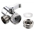 Miniatyrbillede 1 af 3: Hane Kran Adapter Vask Splitter Afleder - Perfekt Legering Sølv