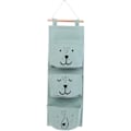 Miniatyrbillede 1 af 4: Baby Linnedstof Hængende Opbevaringspose Lomme Retro Vægmonteret Organizer til Garderobe Skab Bag Dør Væg Soveværelse Opbevaring Dekoration (Grøn)