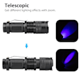 Miniatyrbillede 3 af 5: LED Ultraviolet UV 365 nm Sortlys lommelygte inspektion