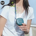 Miniatyrbild 3 av 5: 2023 Ny Mini Portabel Hängande Midje- och Nackfläkt Hands Free USB 3 Hastigheter Justerbar Luftkylare Drop Shipping Sommar Utomhus VIT