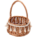 Miniatyrbilde 5 av 5: Håndlaget Vevd Rattan Blomsterpikekurv for Bryllup