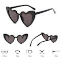 Miniatyrbillede 4 af 5: Dame hjerteformede solbriller, retro cat eye mode solbeskyttelse UV retro briller
