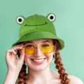Miniatyrbild 4 av 5: Vuxen Tonåring Groda Hatt, Söt Groda Hatt, Bomullshatt Rolig Hatt, Bucket Hat för Män, Kvinnor (Grön) SQBB