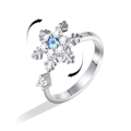 Miniatyrbillede 1 af 4: 1 stk. Sølv Angst Ring til Kvinder, Snefnug Jule Ringe til Teenagepiger, Fidget Ring til Datter fra Mor, til Min