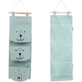 Miniatyrbillede 2 af 4: Baby Linnedstof Hængende Opbevaringspose Lomme Retro Vægmonteret Organizer til Garderobe Skab Bag Dør Væg Soveværelse Opbevaring Dekoration (Grøn)